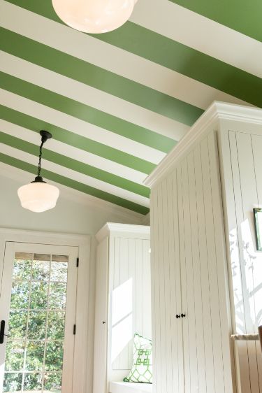 A Striped Ceiling - How to make your ceiling more interesting with just paint! Striped Ceiling, Painted Ceiling, How To Make Your, Architects, Make Your, Ceiling, Paint