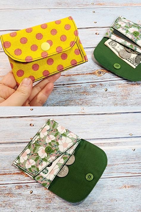 Credit Card Wallet Pattern, Small Wallet Pattern, Diy Wallet Pattern, Wallet Pattern Free, Card Wallet Pattern, Coin Purse Pattern, Wallet Sewing Pattern, Sew Wallet, Purse Sewing Patterns