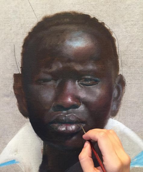 Harmonia on Instagram: “Woke up and began painting this beauty... #art #africa #layers #progress #oilpainting #linen #lips #melanin #woman #beautiful #painting” Painting Dark Skin, Afro Painting, Capricorn Art, Photo Sculpture, Painting Dark, Inspiration Painting, Oil Portrait, Beautiful Painting, Art Inspiration Painting