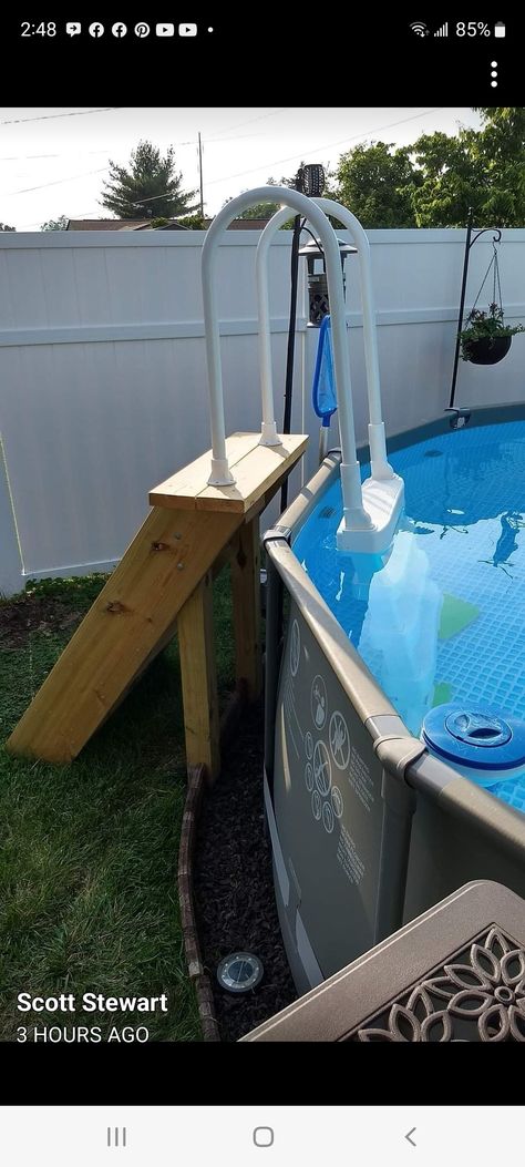 Pool Deck For Intex Pool, Small Deck For Above Ground Pool, Above Ground Pool Pump Ideas, Intex Above Ground Pool Ideas, Small Pool Decks For Above Ground Pools, Dollar Tree Pool Hacks, Intex Pool Deck Ideas, Above Ground Pool Decor, Above Ground Pool Ideas On A Budget Diy