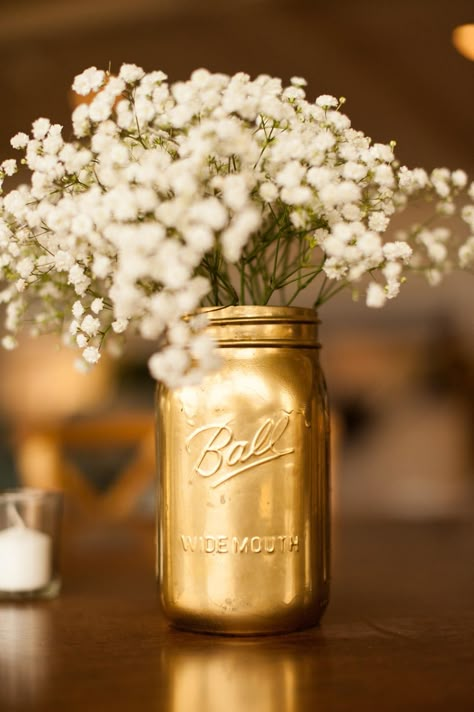 16 Wonderful DIY Wedding Centerpiece Ideas From The Dollar Store Mafia Party, 50th Anniversary Party Ideas, 50th Year Wedding Anniversary, 50th Wedding Anniversary Decorations, Ideas Aniversario, 50th Wedding Anniversary Ideas, Gold Mason Jars, 50th Anniversary Ideas, Romantic Party