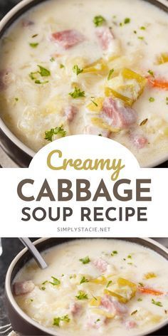 Creamy Cabbage Soup Recipe, Creamy Cabbage Soup, Soup Recipes With Chicken, Cabbage Soup Crockpot, Cabbage Soup Diet Plan, Creamy Cabbage, Soup Cabbage, Cabbage Soup Diet Recipe, Cabbage Soup Recipe