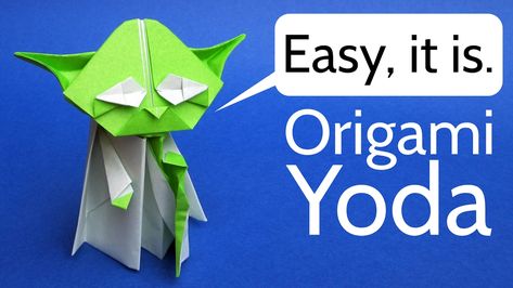 How to Make an Origami Master Yoda, Darth Vader, and a Stormtrooper Origami Yoda Instructions, Star Wars Origami, Origami Templates, Origami Yoda, Origami Tutorial Easy, Origami Tutorials, Dollar Bill Origami, Origami Star, Kids Origami