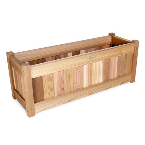 All Things Cedar -  32-In X 12-In X 11-In Cedar Natural Planter Box PL30 - Rona Trellis Privacy, Planter Box With Trellis, Cedar Box, Cedar Planter Box, Cedar Garden, Cedar Planters, Wooden Planter, Garden Arbor, Indoor Outdoor Planter