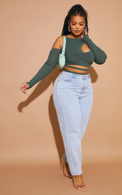 Page 11: Plus Size Tops | Plus Size Crop Tops | PrettyLittleThing USA Leslie Sidora, Girly Style Outfits, Knitted Crop Top, Photo Club, Flattering Tops, Classy Work Outfits, Classy Casual Outfits, Extra Mile, Crop Top Outfits