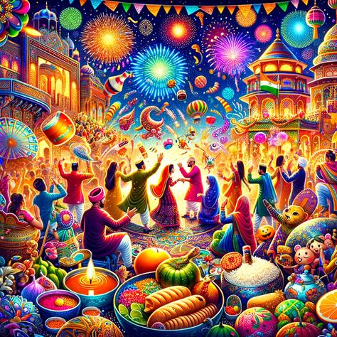 Here are the images depicting the New Year celebrations in India, showcasing vibrant elements like fireworks and traditional attire. Poster Drawing, Party Scene, Traditional Attire, Craft Set, Celebrity Outfits, Mosaic Crafts, Painting Kits, Home Wall Decor, Fireworks