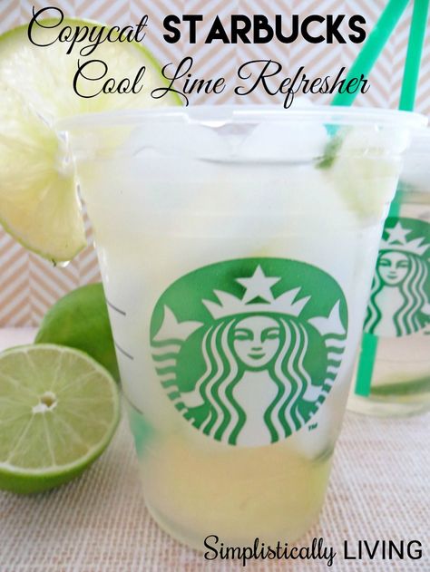 Copycat Starbucks Cool Lime Refresher Simplistically Living Lime Refresher Starbucks, Refresher Starbucks Recipe, Starbucks Cool Lime Refresher Recipe, Cool Lime Refresher Recipe, Baggy Paperbag Jeans, Refresher Starbucks, Cool Lime, Drinks Starbucks, Healthy Starbucks Drinks