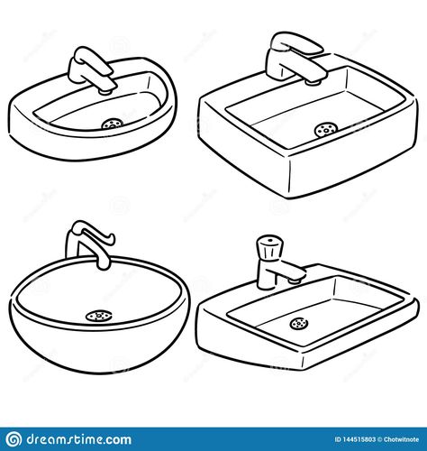 Sink Illustration, Sink Drawing, Cartoon Doodle, Cartoon House, Doodle Illustration, Stop Motion, Hand Drawn, Stock Vector, Vector Illustration