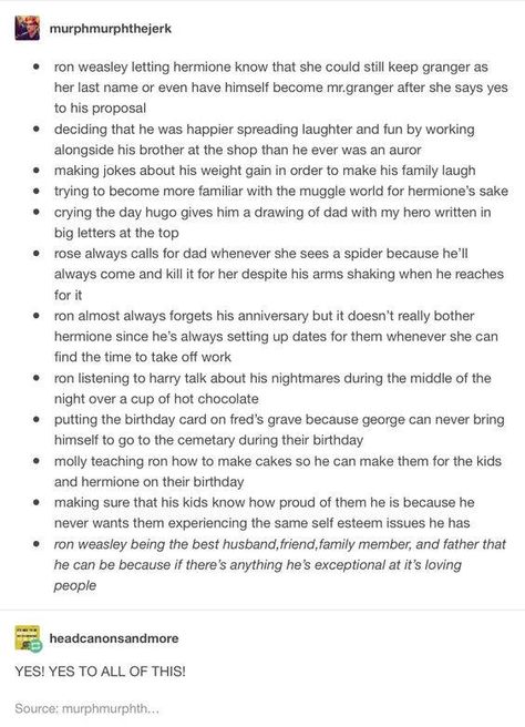 Ron Weasley Headcanons, Book Ron Weasley, Weasley Headcanons, Canon Ship, Ronald Weasley, Yer A Wizard Harry, Ron And Hermione, Harry Potter Headcannons, Harry Potter Marauders