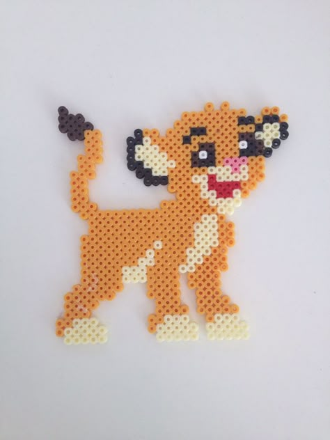 Lion King Perler Beads Pattern, Lion Perler Beads, Lion King Perler Beads, Lion King Crafts, Roi Lion Simba, Hama Beads Disney, Melt Beads Patterns, Hamma Beads Ideas, Pixel Beads