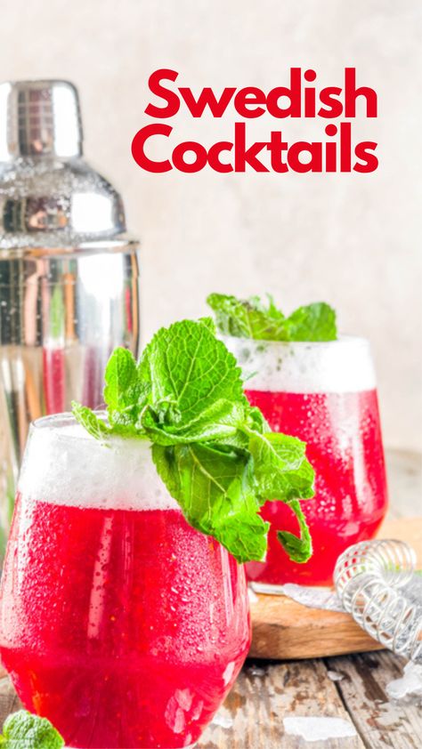 Swedish Cocktails Swedish Drinks, Swedish Cocktails, Cocktails With Sweet And Sour, Lingonberry Cocktail, Raspberry Sour Cocktail, Drinks With Sour Mix Cocktail Recipes, Swedish Fish Cocktail, Aquavit Cocktails, Fish Cocktail