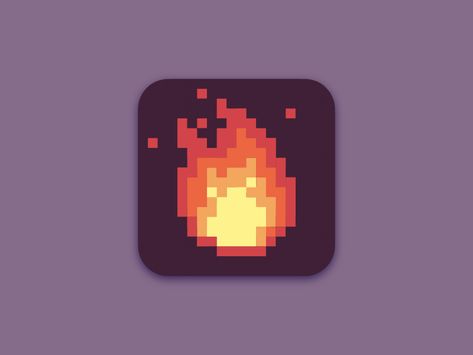 Pixel Art Fire App Icon Egg Pixel Art, Fire Pixel Art, Pixel Fire, Pixel Art Logo, Fire Icon, Fire Icons, Fire Logo, Retro Gaming Art, Images Design