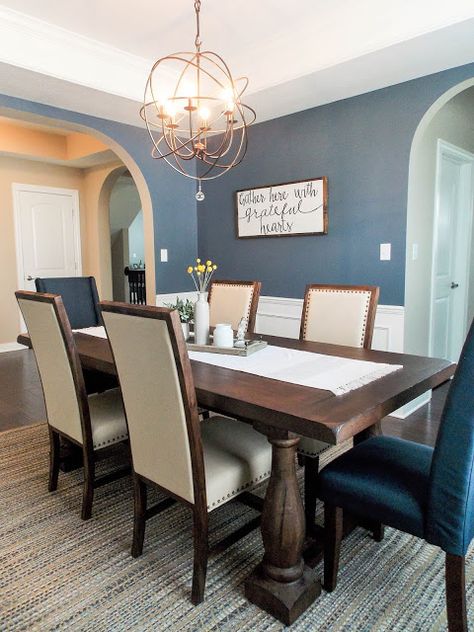 {Jessica Stout Design}: Dining Room {Client Design} Blue Dining Room, Dining Room Remodel, Dining Room Blue, Room Blue, Dinner Room, Dining Room Makeover, Dining Room Colors, Room Remodeling, Small Dining