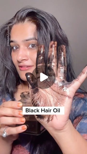 𝑩𝒆𝒂𝒖𝒕𝒊𝒇𝒖𝒍 𝒀𝒐𝒖 𝑻𝒊𝒑𝒔 on Instagram: "DIY natural black hair dye oil. Try this oil for your hair weekly twice for best results. If you want to result wait for two months and use this regularly. Also this oil helps in hair growth and stop hair fall also gives you long hair in very short time. If you have any query, then please ask me in the comment section Love to answer, and please share this video with your friends and family members.❤️. . . . . . . Follow for more. #beauty #hair #haircare #longhair #hairgrowth #reels" Diy For Hair Fall, Black Hair Oils For Growth, Natural Hair Growth Remedies Black Hair, Natural Hair Oils For Black Hair, Black Hair Remedies Natural, Hair Mask For Black Hair, White Hair To Black Hair Naturally, Hair Growth Oils For Black Hair, Black Natural Hair Growth