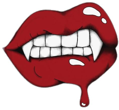 Lips Cartoon, Vampire Monster, Lips Sticker, Painted Vinyl Records, Art Vampire, Vampire Lips, Painted Vinyl, Lip Art, Glossier Stickers