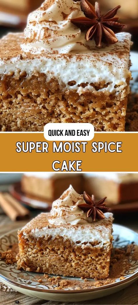 Homemade Spice Cake Recipe, Spice Cake Mix Recipes, Homemade Spice Cake, Moist Spice Cake, Raisin Cake, Creamy Frosting, Apple Spice Cake, Spice Cake Recipes, Basic Cake