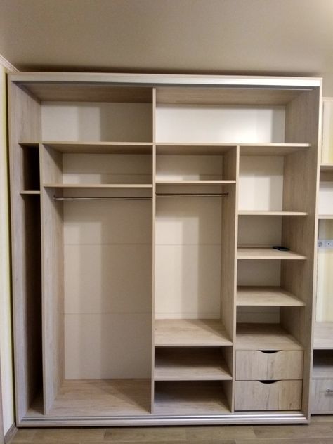 Square Wardrobe Design, Small Cupboard Ideas Bedroom, Inside Cupboard Ideas Bedroom, Cupboard Inside Design, Wardrobe Inside Design, Wooden Cupboard Design, Sliding Door Wardrobe Designs, Wooden Wardrobe Design, Almirah Designs