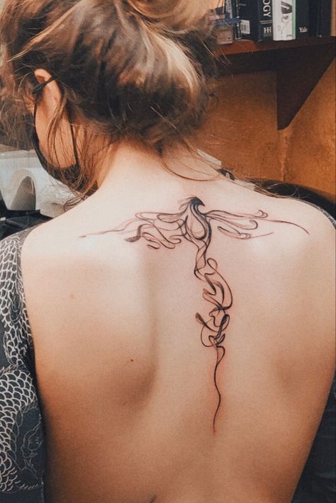 Phoenix Tattoo For Women, Back Tattoos Ideas, Tattoo For Women Ideas, Phoenix Tattoo Ideas, Phoenix Back Tattoo, Fenix Tattoo, Beautiful Back Tattoos, Tattoo Ideas Inspiration, Phoenix Tattoo Feminine