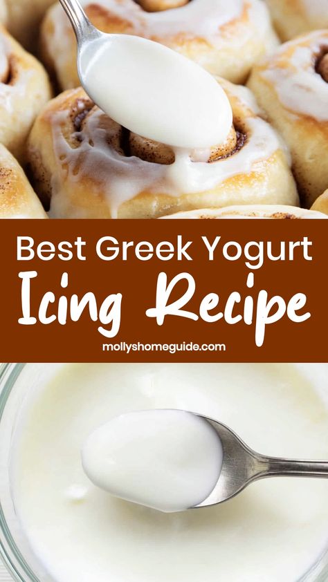 Discover the perfect way to add a creamy and tangy twist to your baked goods with this delicious greek yogurt icing recipe. Elevate your cakes, muffins, and cupcakes with a healthier alternative that doesn't compromise on flavor. Once you try this simple yet decadent icing made with greek yogurt, you'll never go back to traditional frostings. Whether you're a baking enthusiast or just looking for a guilt-free treat, this recipe is sure to impress your taste buds. Greek Yogurt Icing Recipe, Yogurt Icing Recipe, What To Make With Vanilla Yogurt, Recipes For Plain Greek Yogurt, Greek Yogurt Frosting Healthy, What To Do With Greek Yogurt, Nonfat Greek Yogurt Recipes, Yogurt Frosting Recipe, Yogurt Recipes Dessert