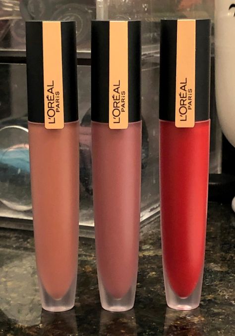 LOreal Rouge Signature Matte Colored Lip Ink – the Hannah Hardy Loreal Rouge Signature Swatches, Loreal Rouge Signature, Ink Swatches, Lipgloss Swatches, Lip Sticks, Effective Skin Care Routine, Tanning Cream, Matte Colors, Makeup Package