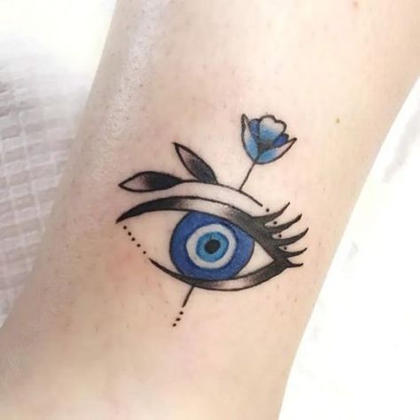 13 Small Evil Eye Tattoo Designs: Ward Off Negativity in Style Turkish Eye Tattoo, Turkish Tattoo, Evil Eye Tattoo, Omerta Tattoo, Turkish Eye, Tattoo For Son, Evil Eye Design, The Evil Eye, Side Tattoos