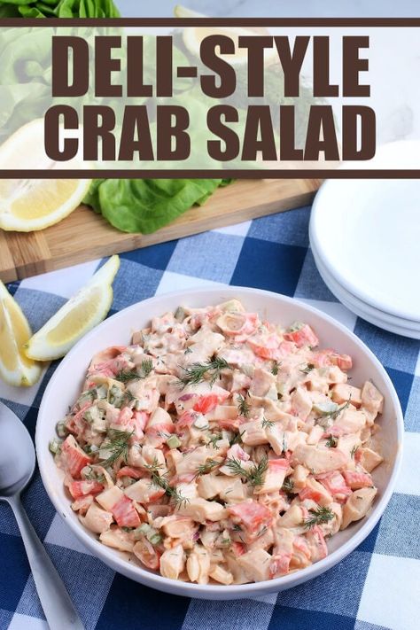 This delicious Deli-Style Crab Salad is easy to make and better than the store-bought kind! A mixture of imitation crab, veggies, and homemade dressing! Odd Recipes, Crab Salad Recipe, Sea Food Salad Recipes, Salvation Prayer, Food Fest, Yummy Seafood, Deli Style, Crab Salad, Crab Recipes