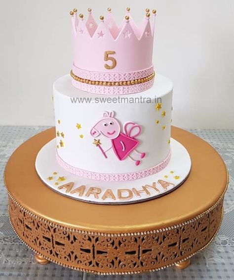 Birthday Cake For 5 Year Girl, 5 Year Birthday Cake, Cake For 5 Year Girl, Peppa Cake, Peppa Pig Birthday Cake, Cake Designs For Girl, Pig Birthday Cakes, 80 Birthday Cake