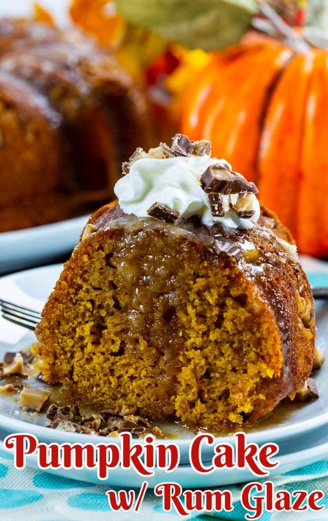 Pumpkin Cake with Rum Glaze Best Homemade Cake, Doctored Cake Mix Recipes, Thanksgiving Dessert Recipes, Betty Crocker Cake Mix, Spicy Southern Kitchen, Recipes Spicy, Betty Crocker Cake, Winter Baking, Pumpkin Bundt Cake