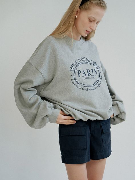 Designer fashion, Seoul-fully created | W Concept Sweat Gris, Casual Lifestyle, Versatile Wardrobe, Dog Sweatshirt, Sporty And Rich, New Line, Artwork Print, American Dream, Basic Colors