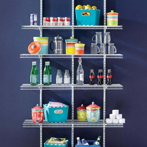 Free 2-day shipping. Buy ClosetMaid Shelf Track 4' Utility Org Kit, White at Walmart.com Pantry Shelving Units, Closet Maid, Pantry Wall, Pantry Organizers, Pantry Shelving, Small Pantry, Pantry Shelf, Pantry Items, Closet System