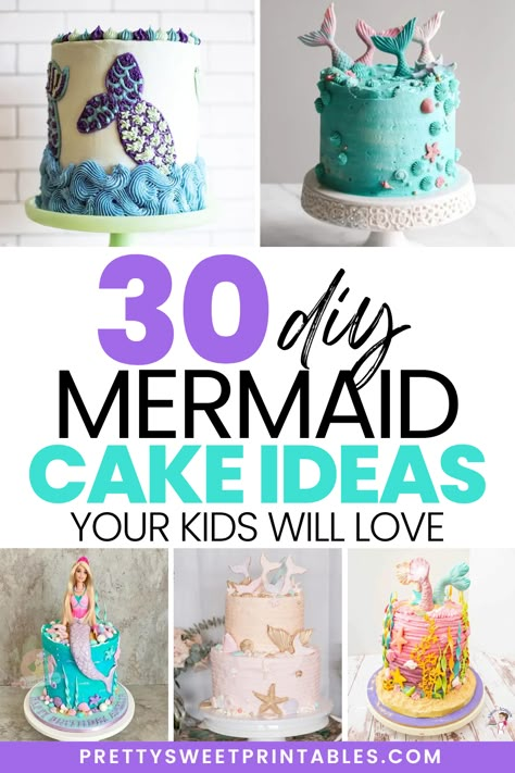 mermaid cake ideas 3rd Birthday Mermaid Cake, Homemade Mermaid Birthday Cake, Little Mermaid Cakes For Girls Birthday, Mermaid Birthday Cake Ideas Diy, Mermaid Cake Recipe, Easy Mermaid Birthday Cake, Dive Into 5 Birthday Cake, Diy Mermaid Cake Simple, Mermaid Cake Tutorial