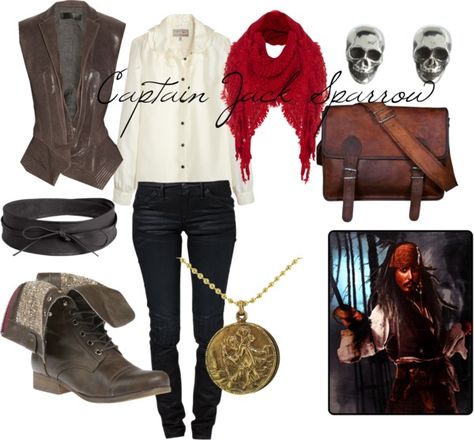 "Captain Jack Sparrow" by kauaigurl4 on Polyvore DisneyBound Jack Sparrow Disneybound, Pirate Disneybound, Casual Pirate Outfit, Pirate Inspired Outfits Casual, Pirate Inspired Outfits, Pirate Cosplay, Costume Clothes, Pirate Fashion, Disney Bounding