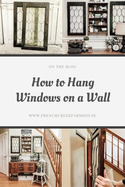 Hanging Glass Frames, Farmhouse Dining Room Lighting, Beveled Glass Doors, Old Window Frames, Antique Stained Glass Windows, Hanging Stained Glass, Window Panes, Window Wall Decor, Leaded Glass Windows