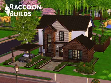 FREE on my Patreon! | Cozy Modern House build in The Sims 4 with no CC | 1 bedroom with big closet, 1 bathroom, office, laundry room and patio with a pool | House made for woman with two dogs and cat | Modern cozy wooden interior | EA ID: raccoonbuilds Sims 4 House Cc Pack, Sims 4 Cc Houses Download Patreon Free, Sims 4 Room Ideas No Cc, Sims 4 House Patreon, Aesthetic Sims 4 House No Cc, Sims 4 Cc Houses Download Furnished, Sims 4 Cats And Dogs House, Sims 4 Realistic House Download, Sims 4 Residential Lots Patreon