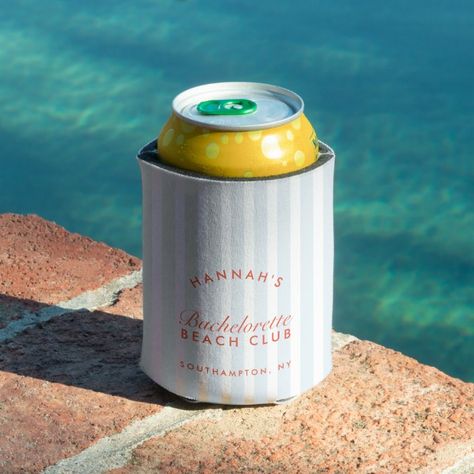 Retro Modern Vintage Blue Bachelorette Can Cooler | Zazzle Blue Bachelorette, Beer Sleeve, Retro Modern, Social Club, Can Cooler, Polyurethane Foam, Beer Can, Hand Warmers, Modern Vintage