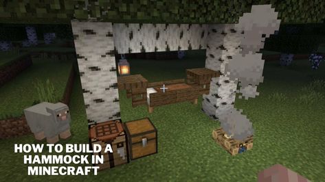 Hammock Minecraft, Minecraft Hammock, Minecraft Mine, Hammock Ideas, Minecraft Idea, Minecraft Music, Play Minecraft, Minecraft Funny, Minecraft House