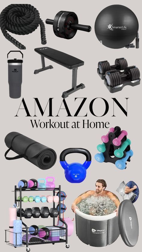 Gym Equipment Aesthetic, Mini Gym At Home, Mini Gym At Home Ideas, Home Gym On A Budget, Mini Home Gym, Exercise Tools, Home Gym Essentials, Luxury Gym, Workout Room Home