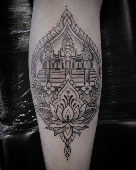 Angkor Wat Tattoo, Cambodian Tattoo, Maui Tattoo, Dancer Tattoo, Khmer Tattoo, Arm Tats, Pretty Hand Tattoos, Lotus Mandala, Leg Tattoos Women