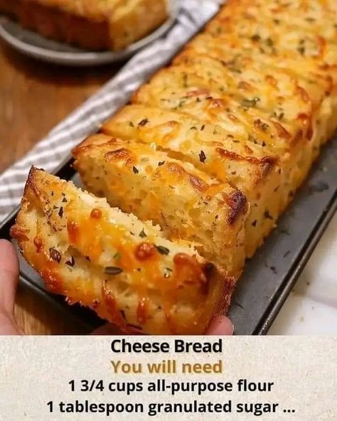 Valerie Bertinelli Recipes | CHEESE BREAD  😋 😋  | Facebook Cheddar Quick Bread, Mini Crockpot Recipes, Bread Dip, Bread Ingredients, No Knead Bread, Quick Bread Recipes, Cheese Bread, Easy Family Meals, Quick Bread