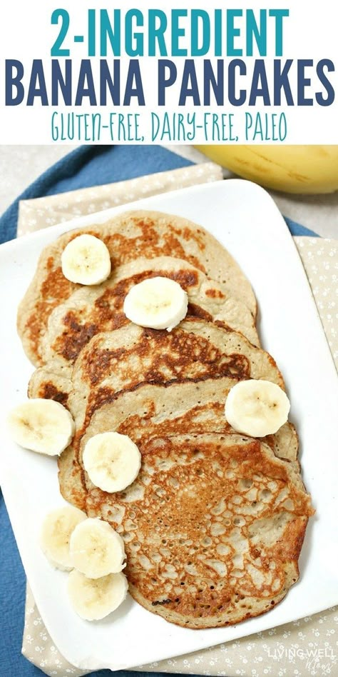 Pancake Banane, Banana Egg Pancakes, Gluten Free Banana Pancakes, Easy Pancakes, Banana And Egg, Pancake Recipes, No Egg Pancakes, Tofu Scramble, Gluten Free Banana