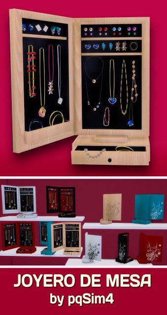 My Sims 4 Blog: Jewelry Box Display by pqsim4 Sims 4 Cc Jewelry Decor, Sims 4 Fashion Clutter, Sims 4 Jewelry Decor, Sims 3 Challenges, Jewelry Table Display, Sims 4 Blog, Sims 5, Sims 4 Kitchen, Sims 4 Clutter