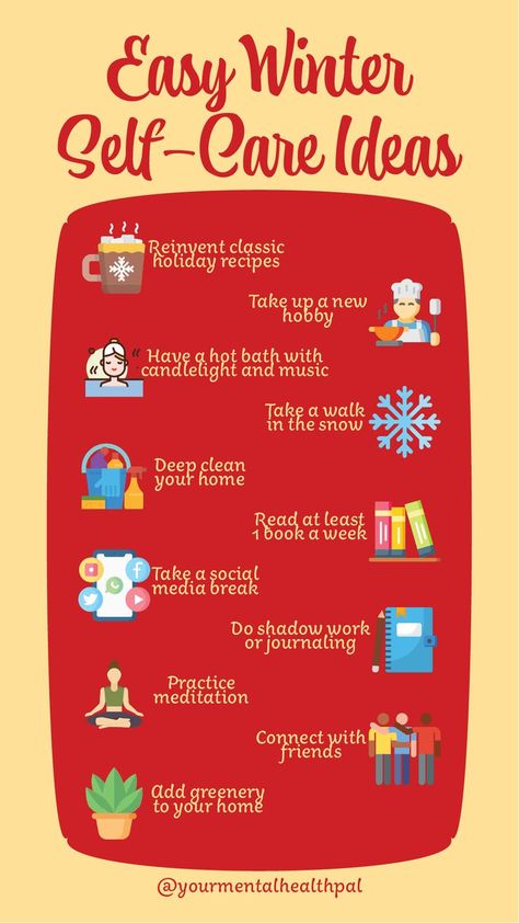 Easy Winter Self-Care Ideas Winter Selfcare, December Goals, Winter Self Care, Selfcare Ideas, Holiday Checklist, Gangster Quotes, 365 Day Challenge, Hygge Living, Winter Things