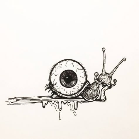 Snail Drawing, Eyes Ideas, Eyeball Art, Weird Drawings, Trippy Drawings, Creepy Drawings, Draw Eyes, Dark Art Drawings, Tattoo Design Drawings