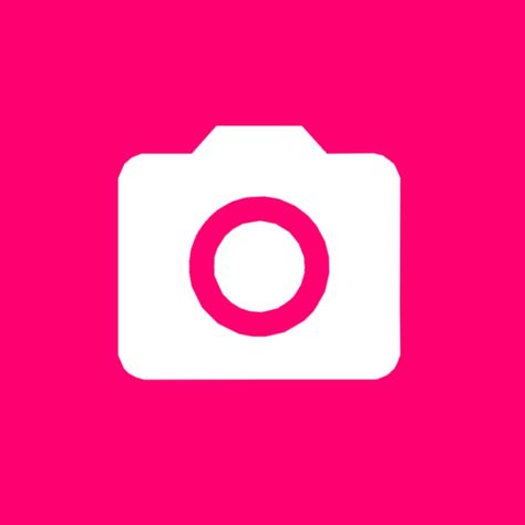 Hot pink and white camera phone icon for customization. Hot Pink Widget Aesthetic, App Logo Aesthetic, Barbie Mood, Widgets Iphone, Pastel Pink Icons:), Logo Tv, Logo Aesthetic, Pink Camera, App Store Icon