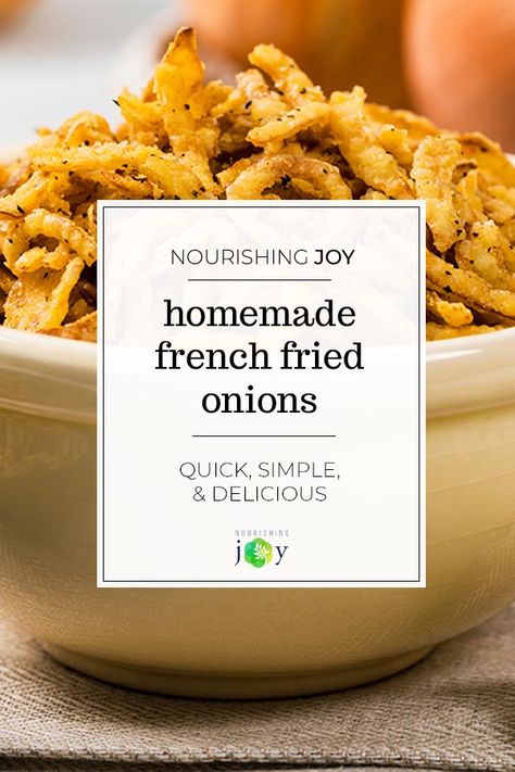 Homemade French Fried Onions, French Fried Onion Recipes, Fried Onion Rings Recipe, Fried Onions Recipe, Making French Fries, French Fried Onions, Gluten Free Vegan Recipes, Crispy Onions, Homemade Recipe