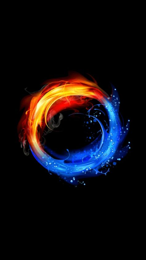 Ice And Fire Tattoo, Electricity Pictures, Fire And Ice Tattoo, Fire And Ice Art, Fire And Ice Wallpaper, Yin Yang Images, Logo Gallery Art, Fire N Ice, Ice Logo