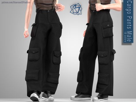 Denim Cargo Pants for men, 18 colors, sims4 By Bluerose 3D Fashion TS4CC Sims4 Cargo Pants, Sims 4 Tripp Pants, Sims Cargo Pants, Sims Cc Clothes Men Y2k, Sims Cc Cargo Pants, Sims Cc Clothes Pants, Ts4 Loading Background, Sims 4 Cargo Pants Male, Sims 4 Cc Clothes Cargo Pants