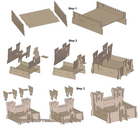 Toy castle plan Hobby Shop Ideas, Model Castle, Castle Crafts, Castle Plans, Wooden Castle, Toy Castle, Two Towers, Drawing Toys, Toys By Age