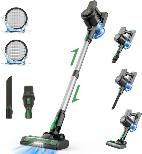 Vactidy Blitz V9 Cordless Vacuum Cleaner, 30Kpa Suction with Powerful Brushless Motor, Lightweight Stick Vacuum with LED Headlights, Max 45 Mins Runtime for Carpet Floor Pet Hair Cleaning Pet Hair Vacuum, Cleaning Pet Hair, Low Pile Carpet, Cleaning Vacuum Cleaner, Floor Cleaning, Handheld Vacuum Cleaner, Cordless Vacuum Cleaner, Stick Vacuum, Vacuum Suction