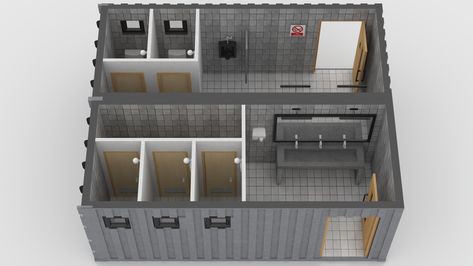 Factory Plan, Public Shower, Own Business Ideas, Smart Business, Shipping Container, Bathroom Design, Layout, Architecture, Design